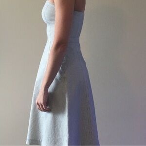 Banana republic seersucker striped strapless dress